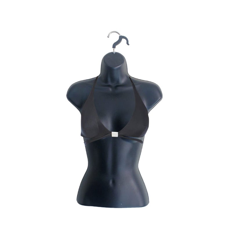 DisplayTown Female Mannequin Torso Hollow Back Body Stackable Dress Form with Hanging Hooks for Tshirt Display, Countertop, Craft Shows, Photos and Design, S-M Clothing Size (Black, Set of 6) - Image 2